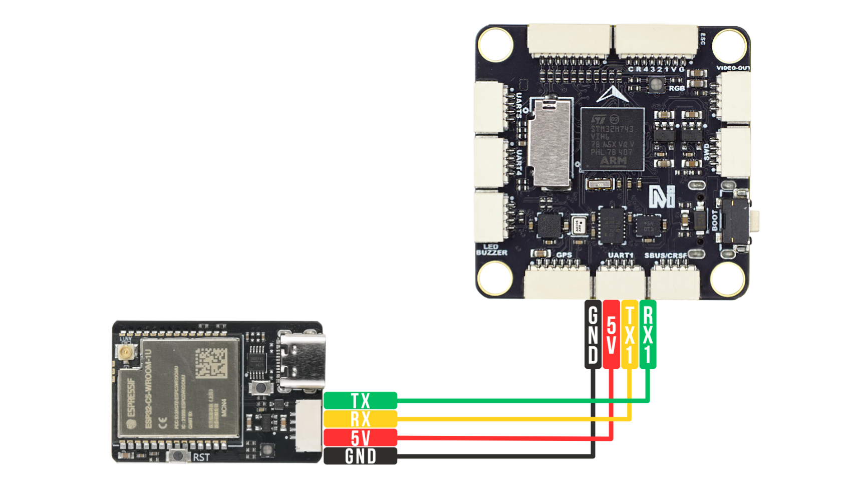 WiFi Link wired to a flight controller Telem1 port