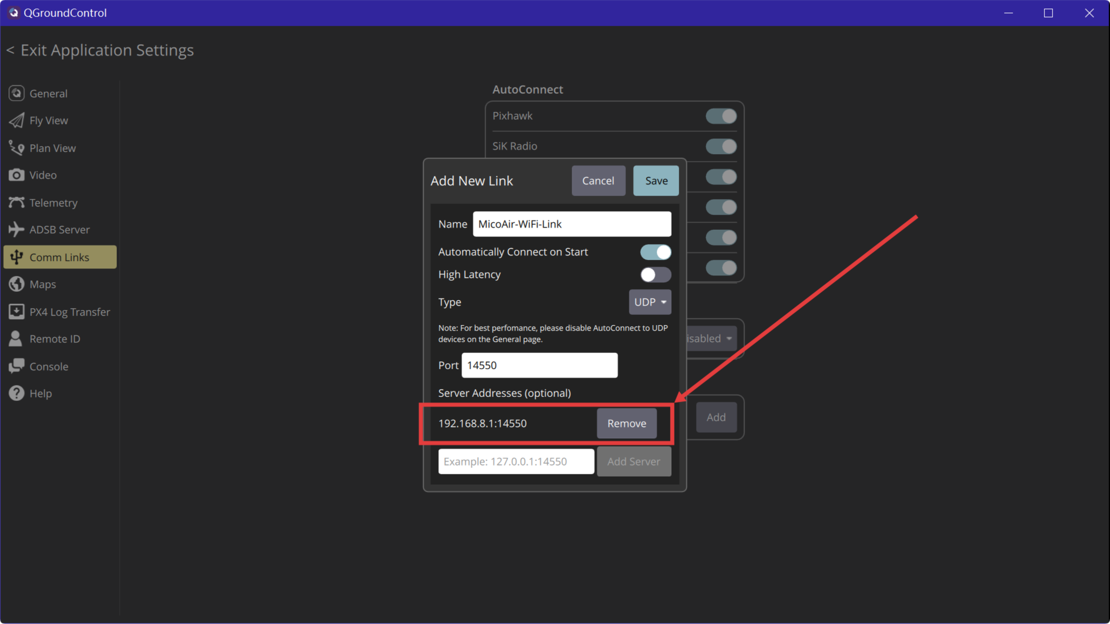 QGroundControl UDP comm link for multi-vehicle connection