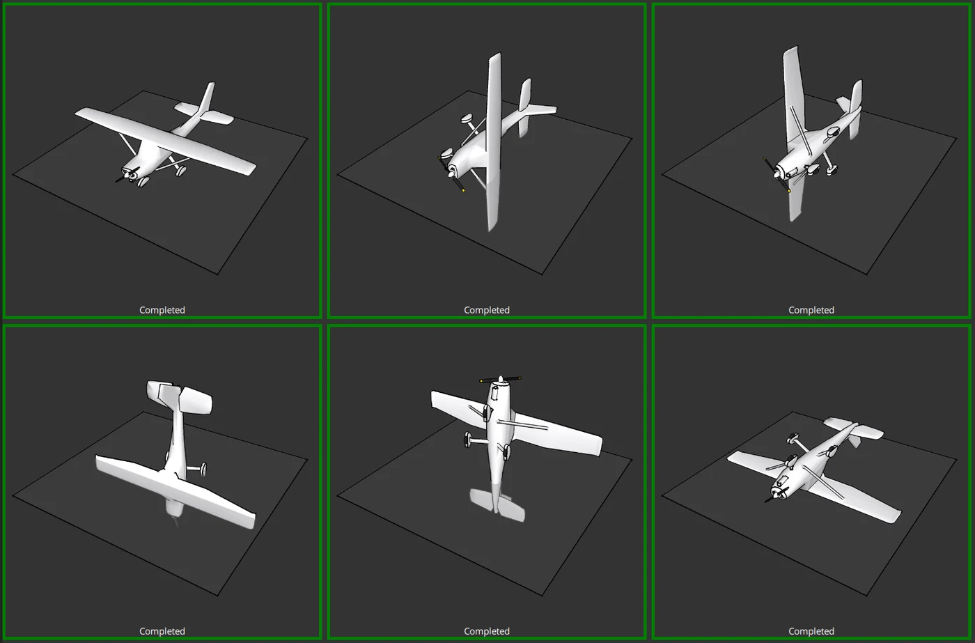 The six accelerometer calibration positions