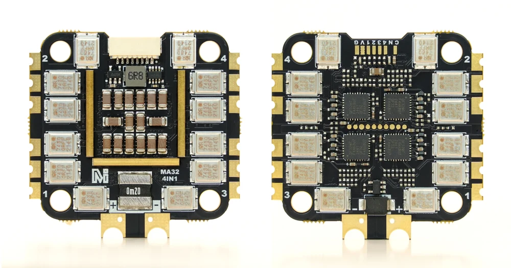MicoAir 70A AM32 ESC, top and bottom