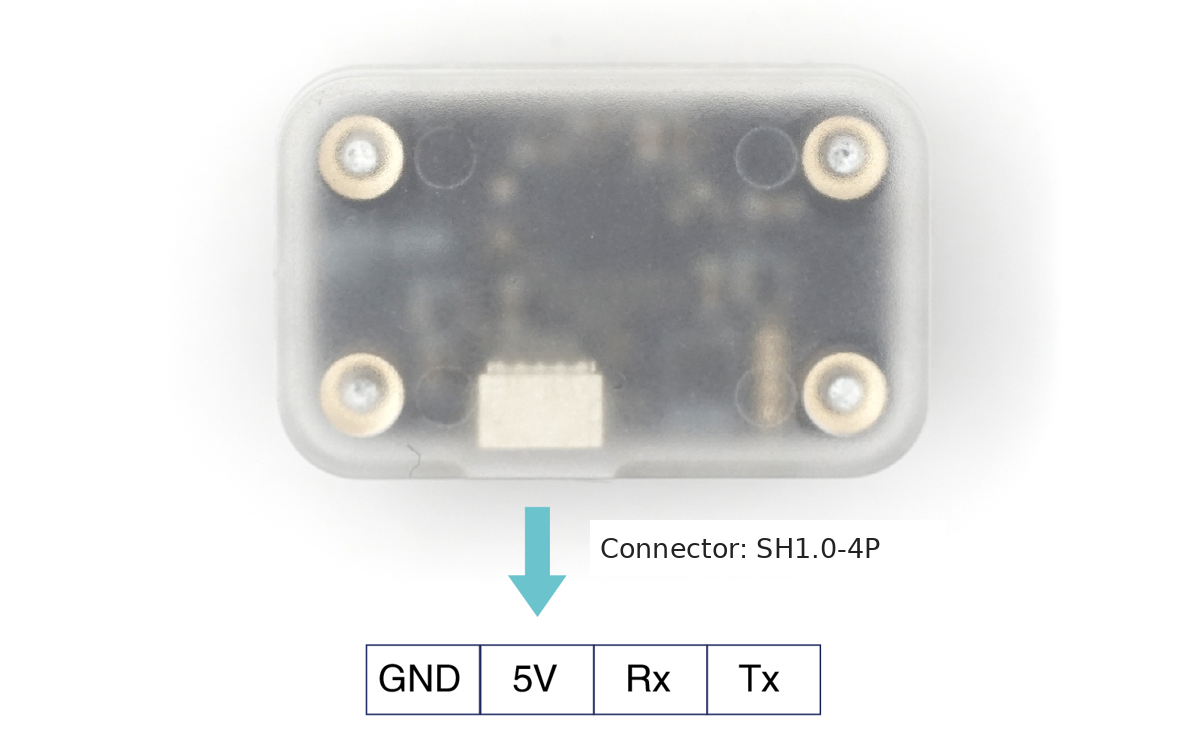 MTF-01P pinout — GND, 5V, Rx, Tx