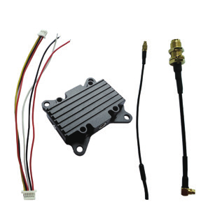 VT5804 package contents — transmitter module, ribbon cable, MMCX antenna, MMCX to RPSMA extension cable